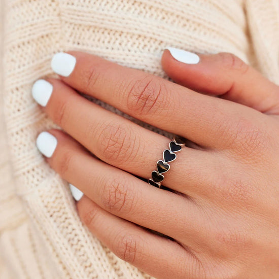 Mood Love Hearts Band Ring-Ring-Puravida-SchoolBagsAndStuff