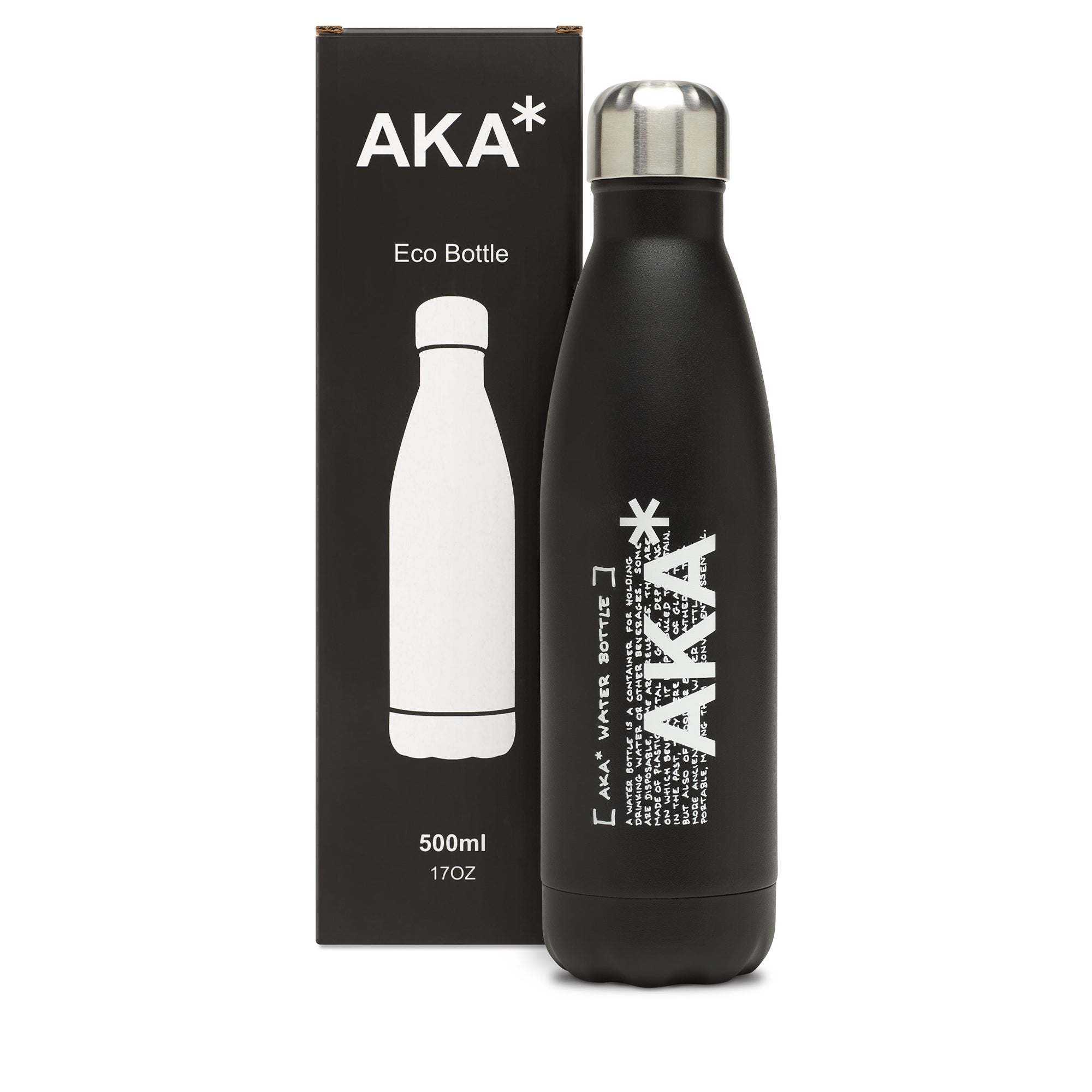 Brick Lane Water Bottle-Water Bottle-AKA*-Black-SchoolBagsAndStuff