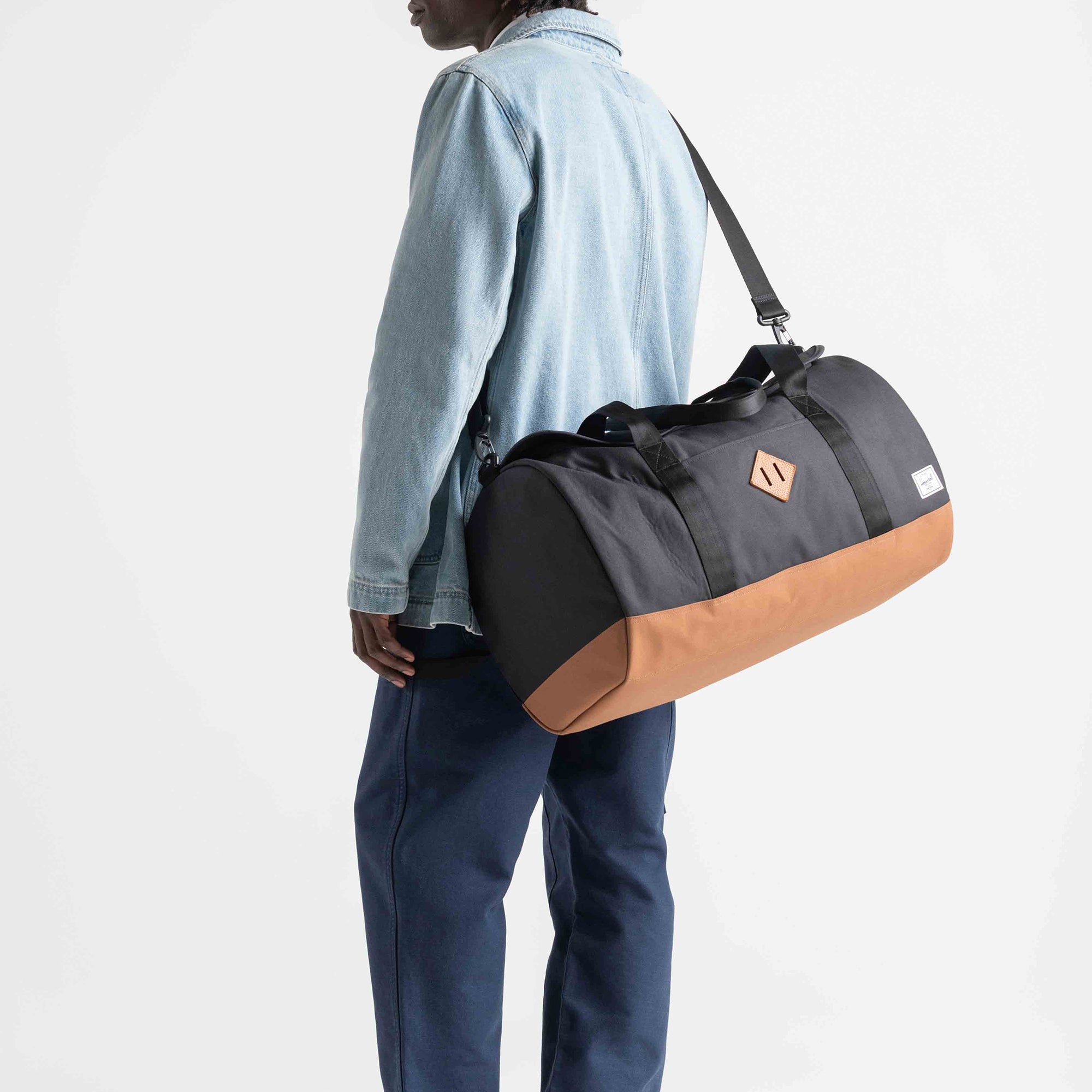Heritage Duffle-Duffle-Herschel Supply Co-Navy/Saddle Brown-SchoolBagsAndStuff