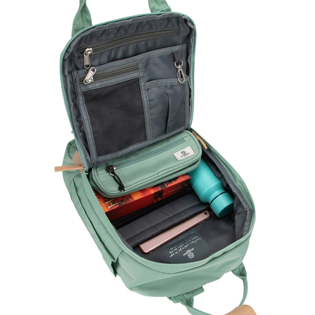 Wimbledon Backpack-Backpack-17 London-Pastel Green-SchoolBagsAndStuff