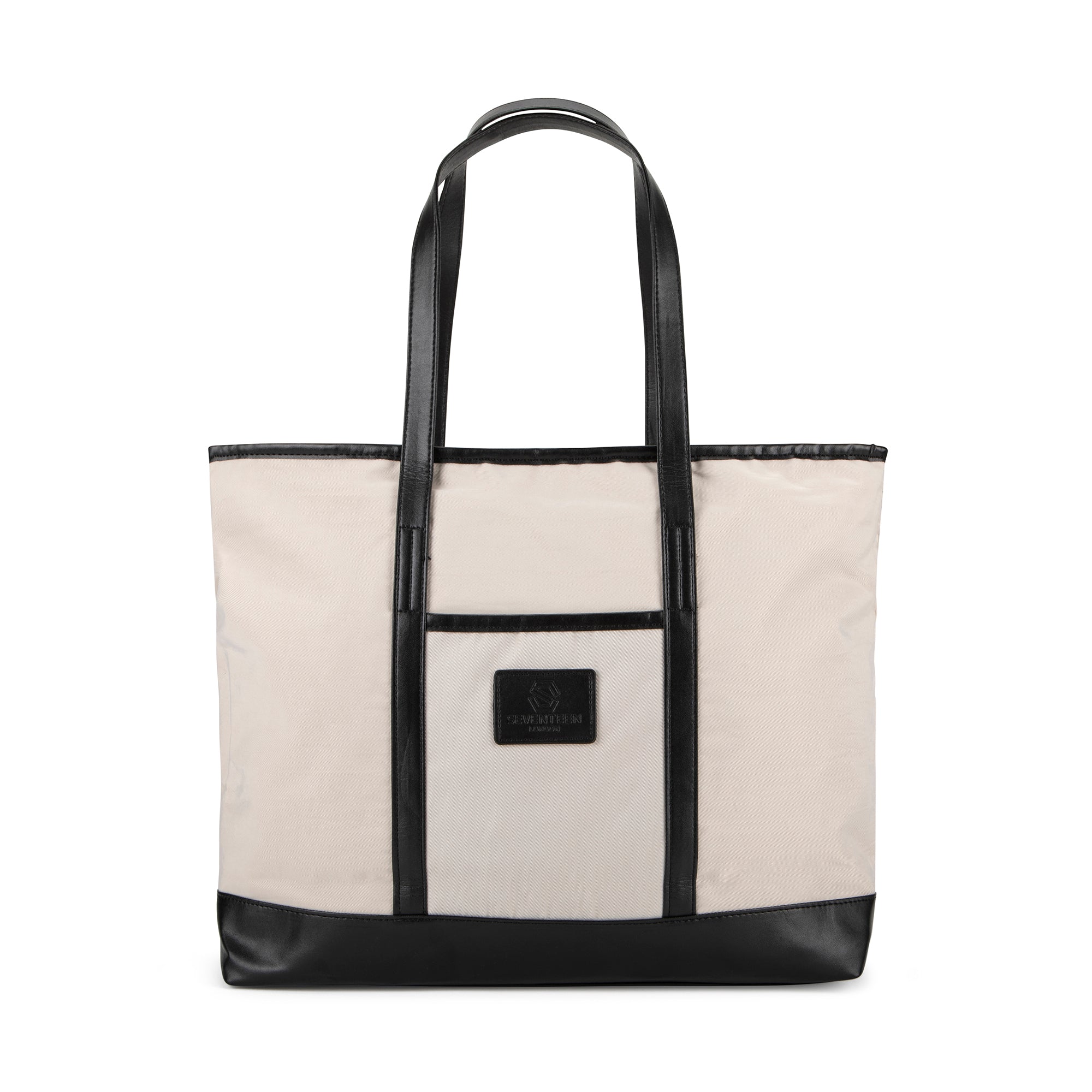 Battersea Tote Bag-Tote Bag-17 London-Cream/Black-SchoolBagsAndStuff