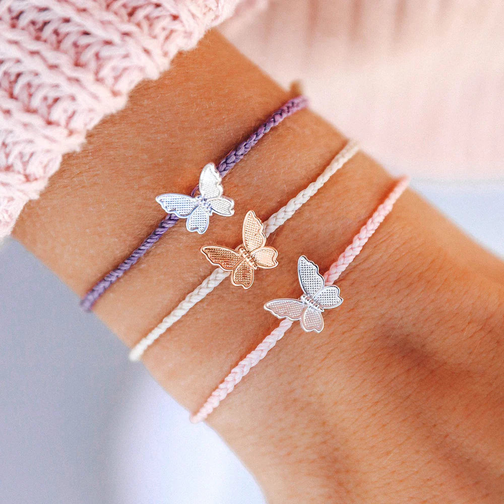 Butterfly in Flight Bracelet-Bracelet-Puravida-Silver/Purple-SchoolBagsAndStuff