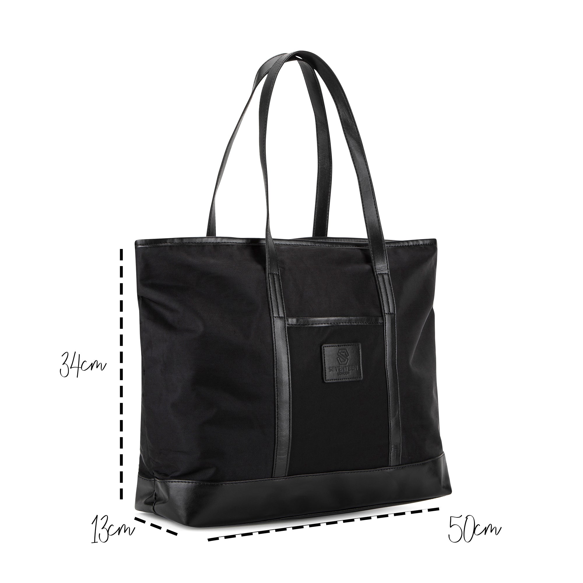 Battersea Tote Bag-Tote Bag-17 London-Black/Black-SchoolBagsAndStuff