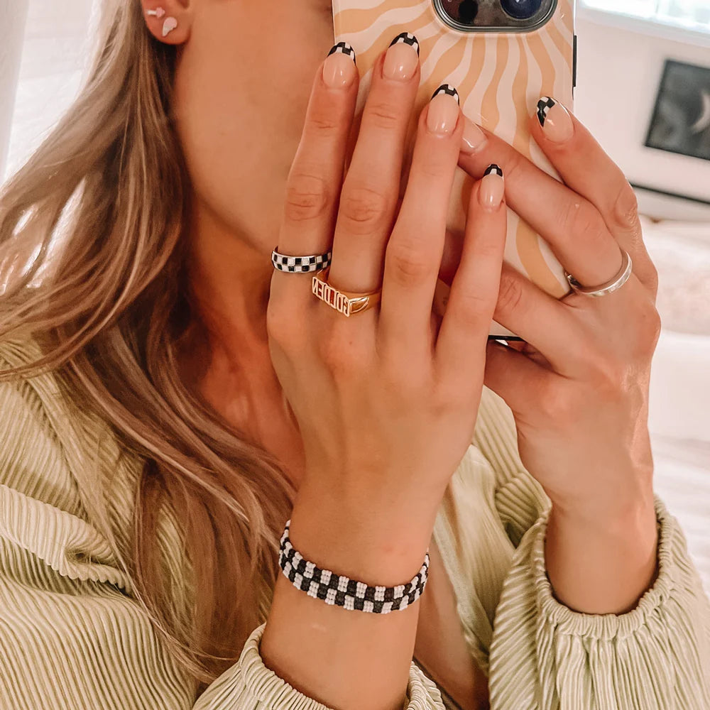 Checkerboard Ring-Ring-Puravida-SchoolBagsAndStuff