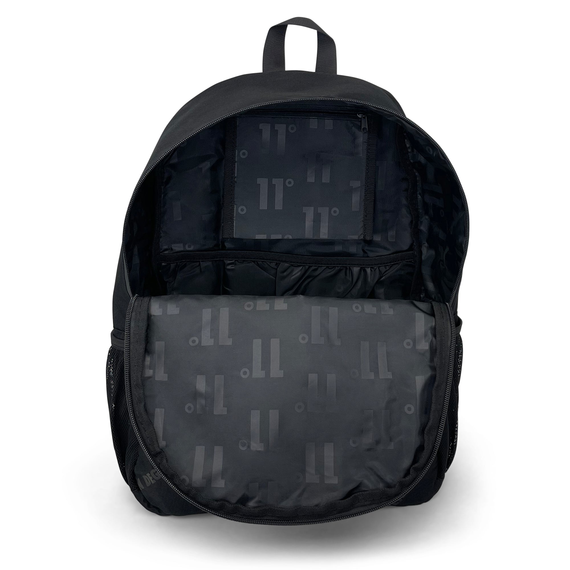 All Over Print Backpack-Backpack-11 Degrees-Black-SchoolBagsAndStuff