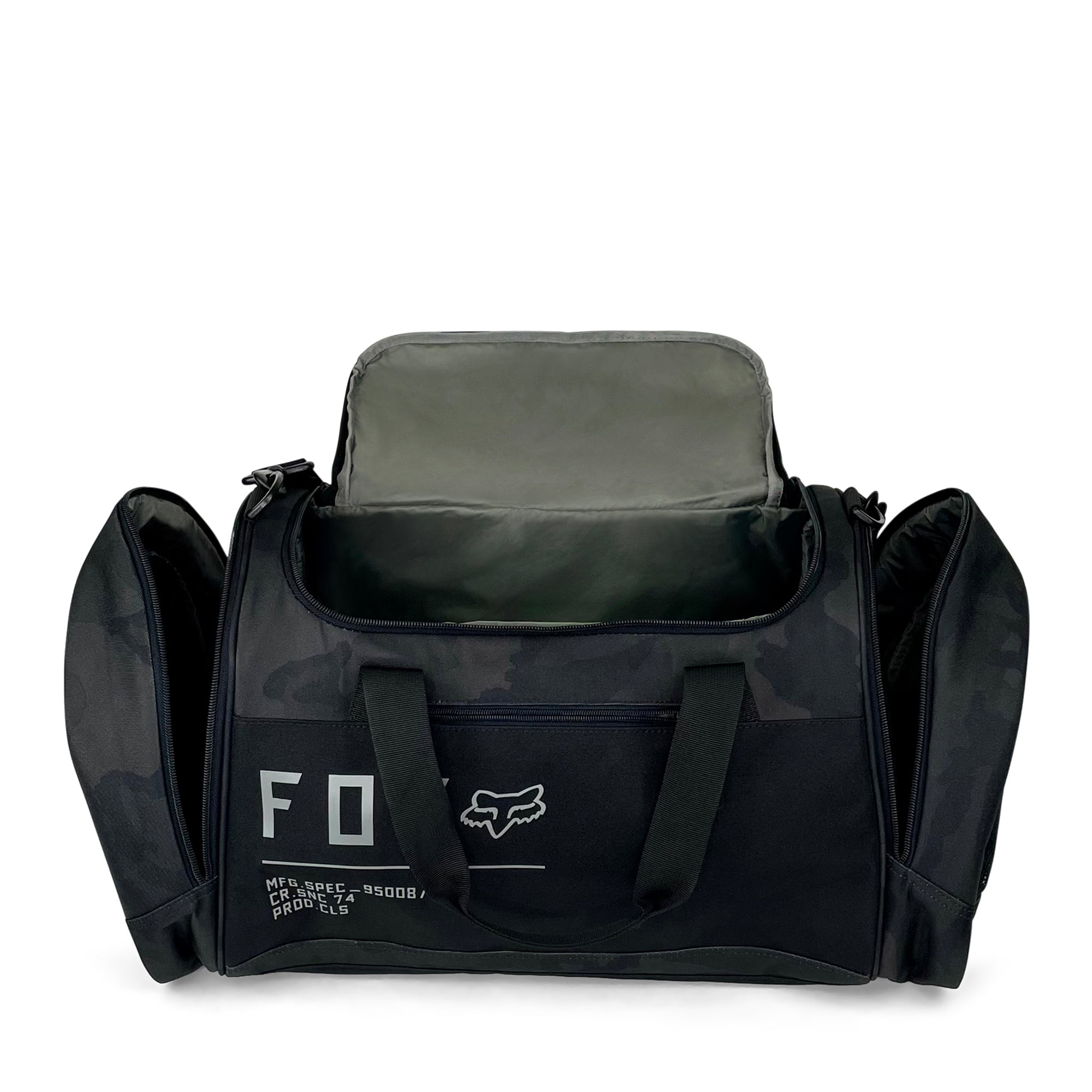 180 Duffle Gear Bag-Duffle Bags-Fox Racing-Black Camo-SchoolBagsAndStuff