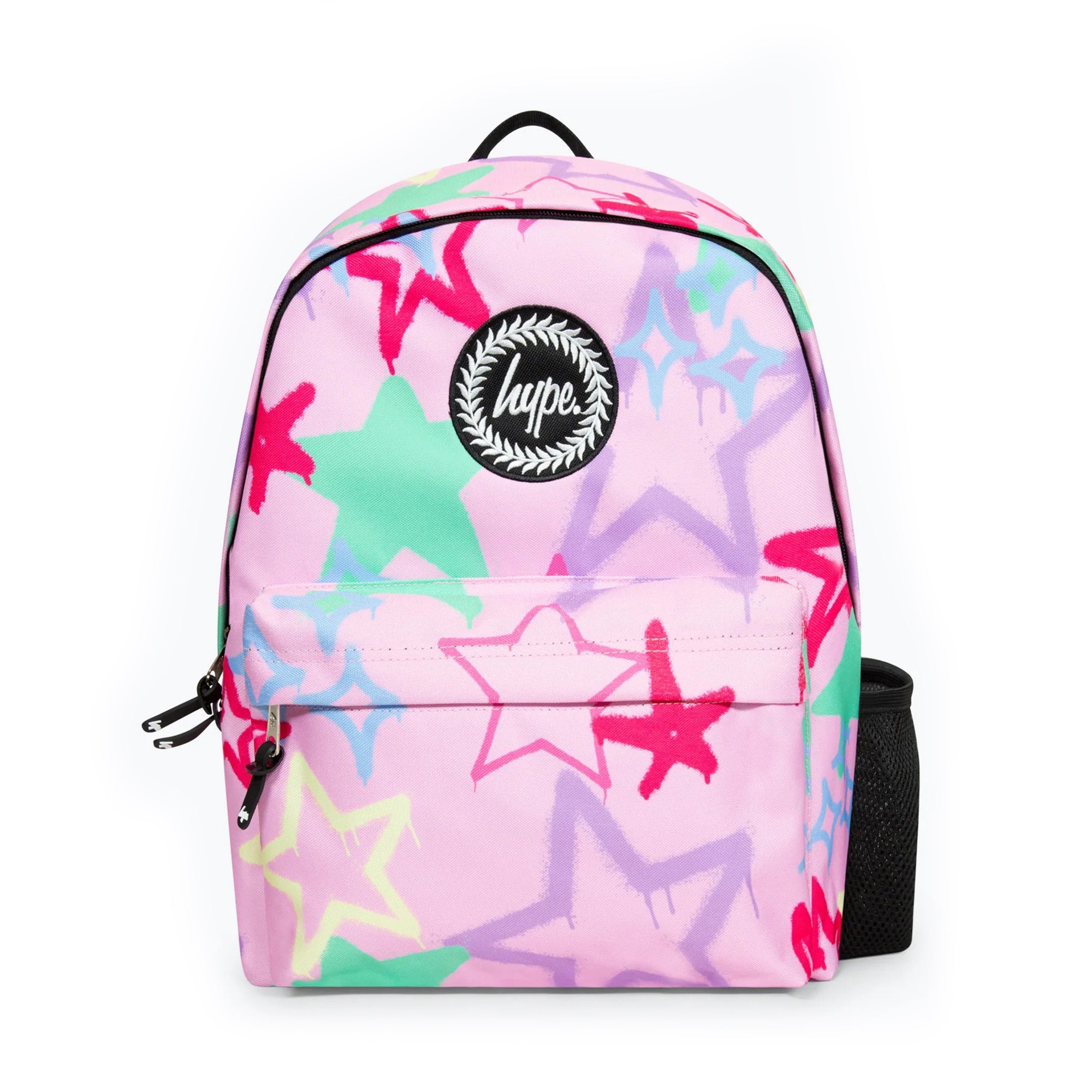 HYPE Backpack Pink Graffiti Stars XTLR 048 Laptop Sleeve Water Bottle Pocket