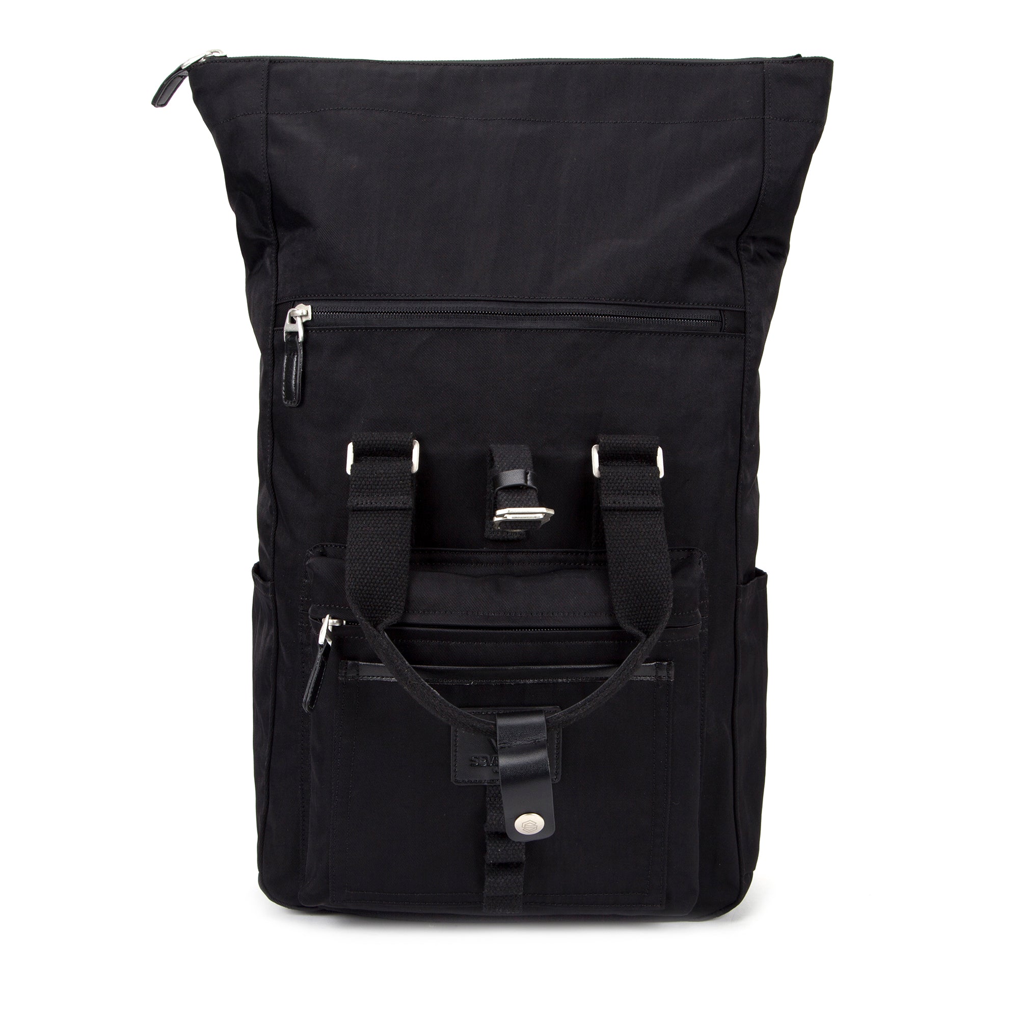 Canary Wharf Backpack-Backpack-17 London-Black/Black-SchoolBagsAndStuff