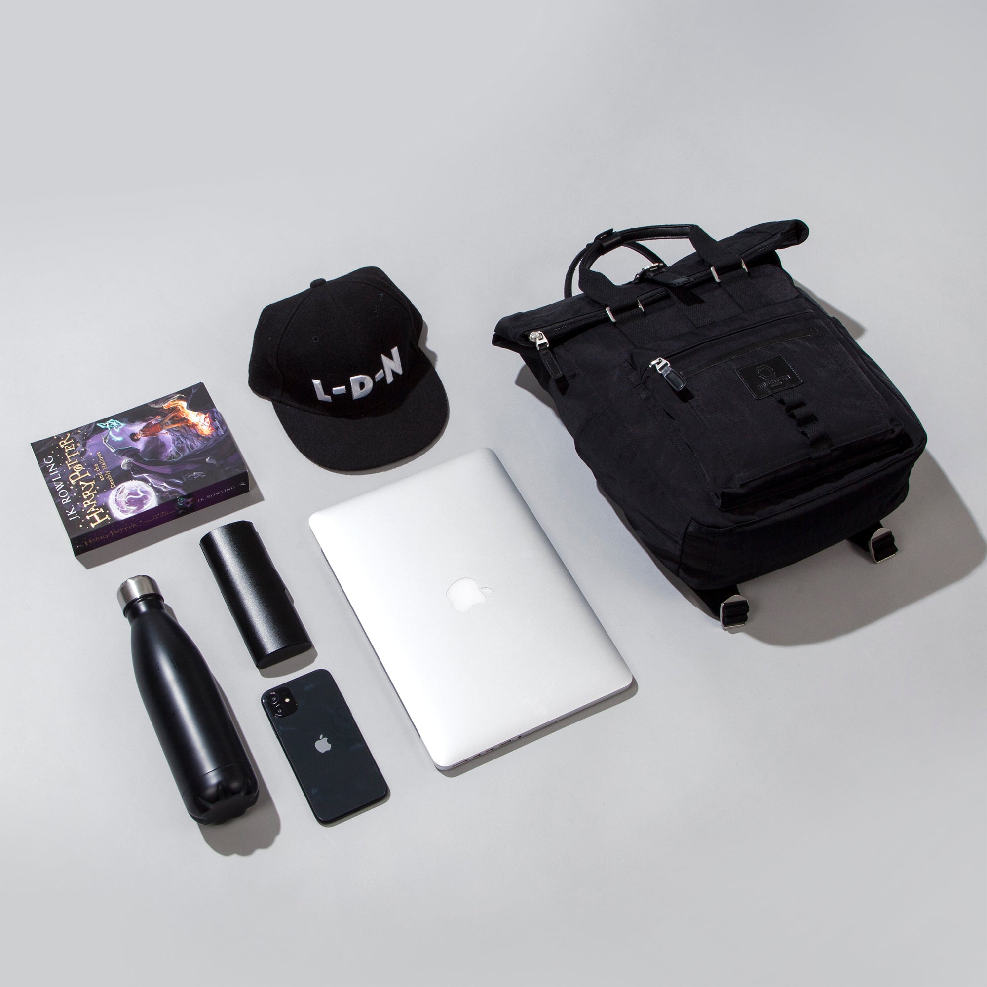 Canary Wharf Backpack-Backpack-17 London-Black/Black-SchoolBagsAndStuff