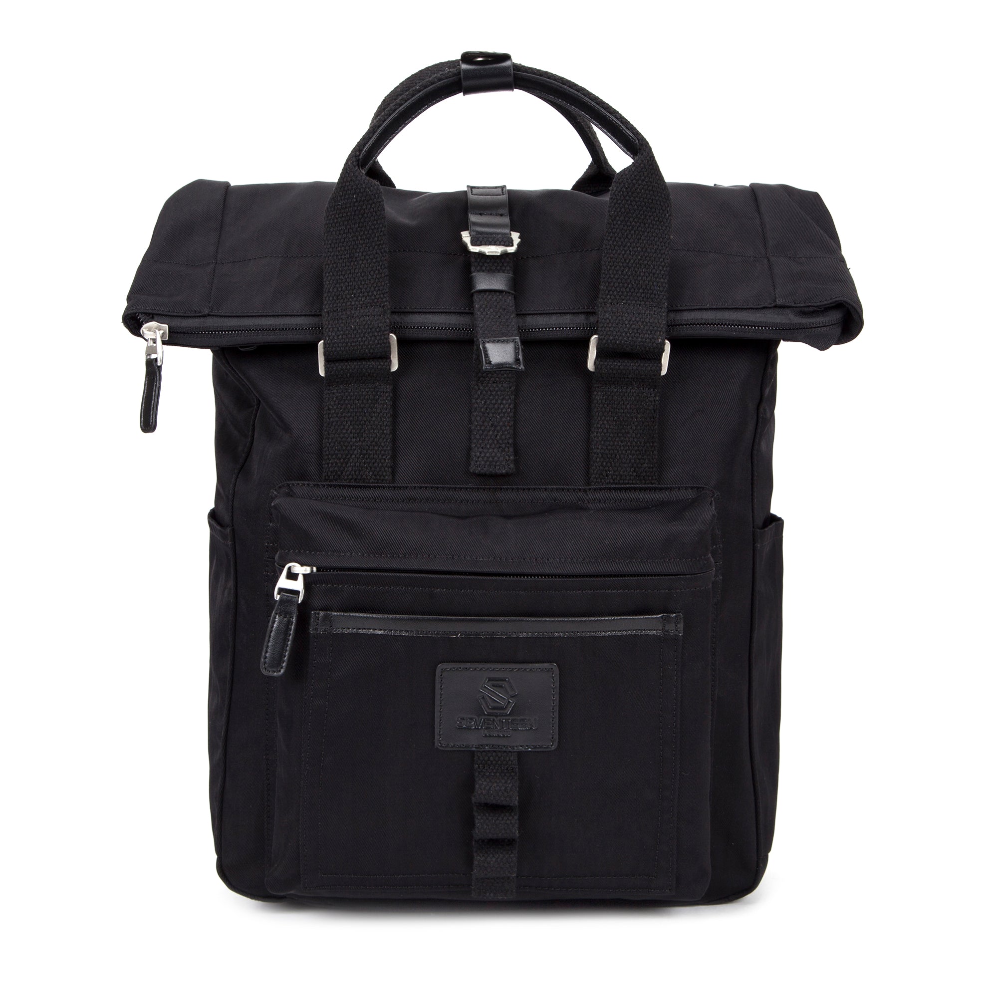Canary Wharf Backpack-Backpack-17 London-Black/Black-SchoolBagsAndStuff
