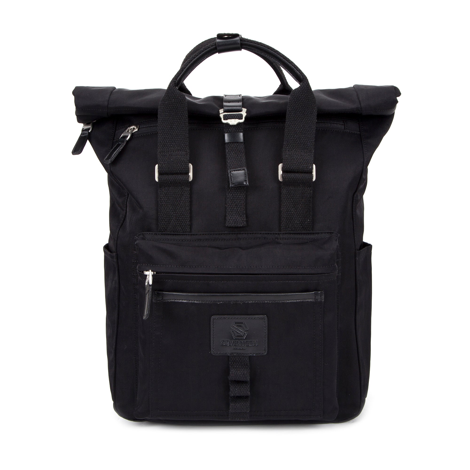 Canary Wharf Backpack-Backpack-17 London-Black/Black-SchoolBagsAndStuff