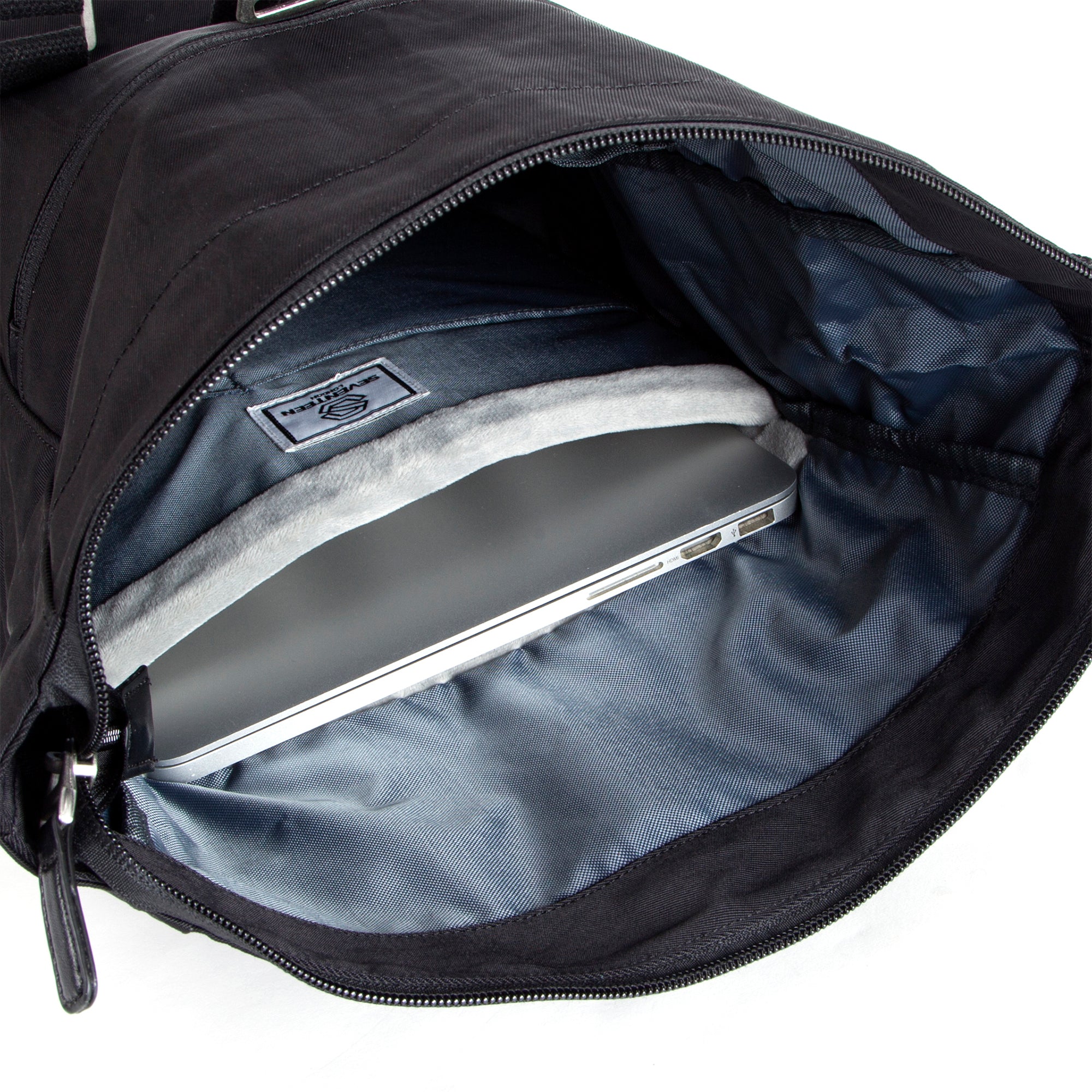 Canary Wharf Backpack-Backpack-17 London-Black/Black-SchoolBagsAndStuff
