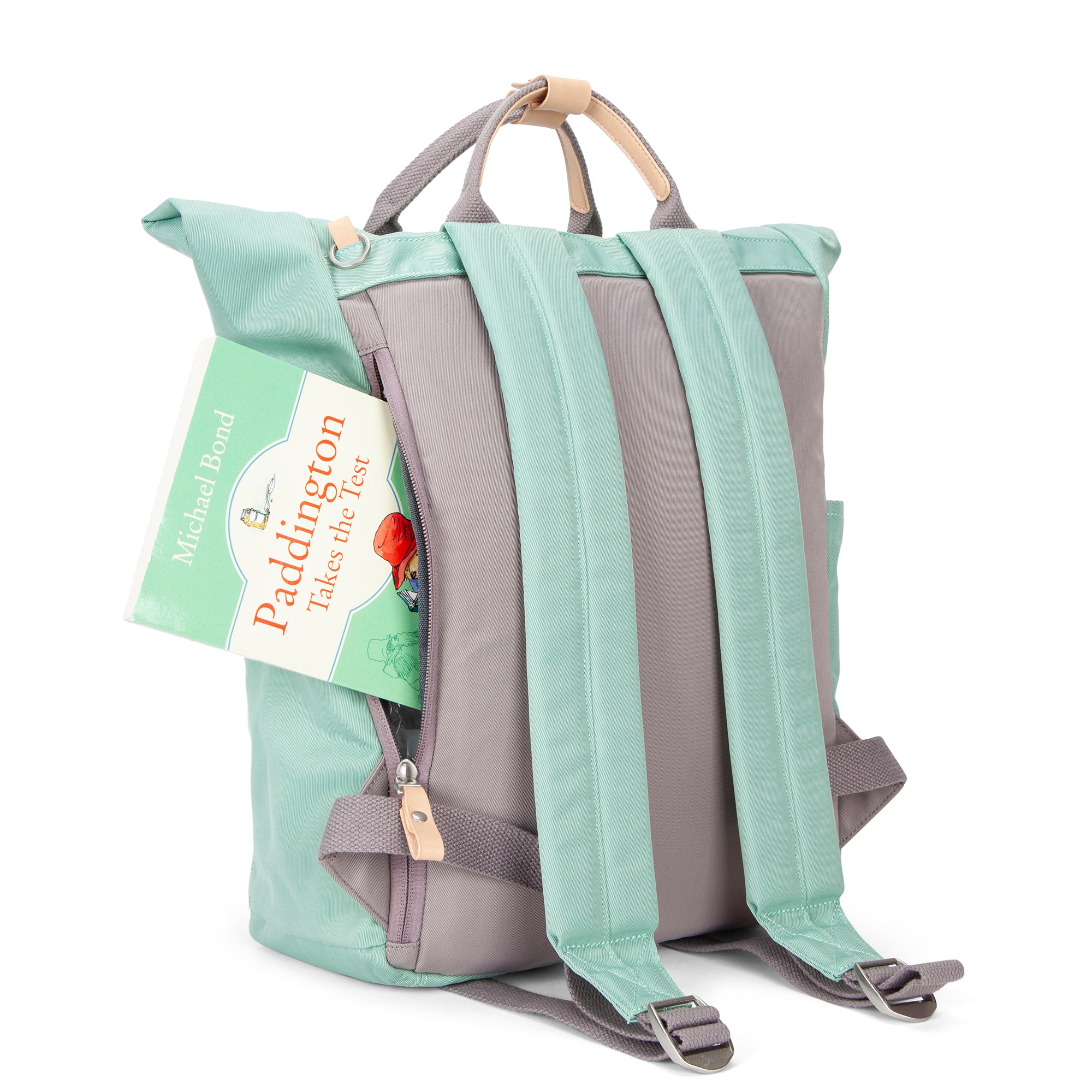 Canary Wharf Backpack-Backpack-17 London-Pastel Green/Grey-SchoolBagsAndStuff
