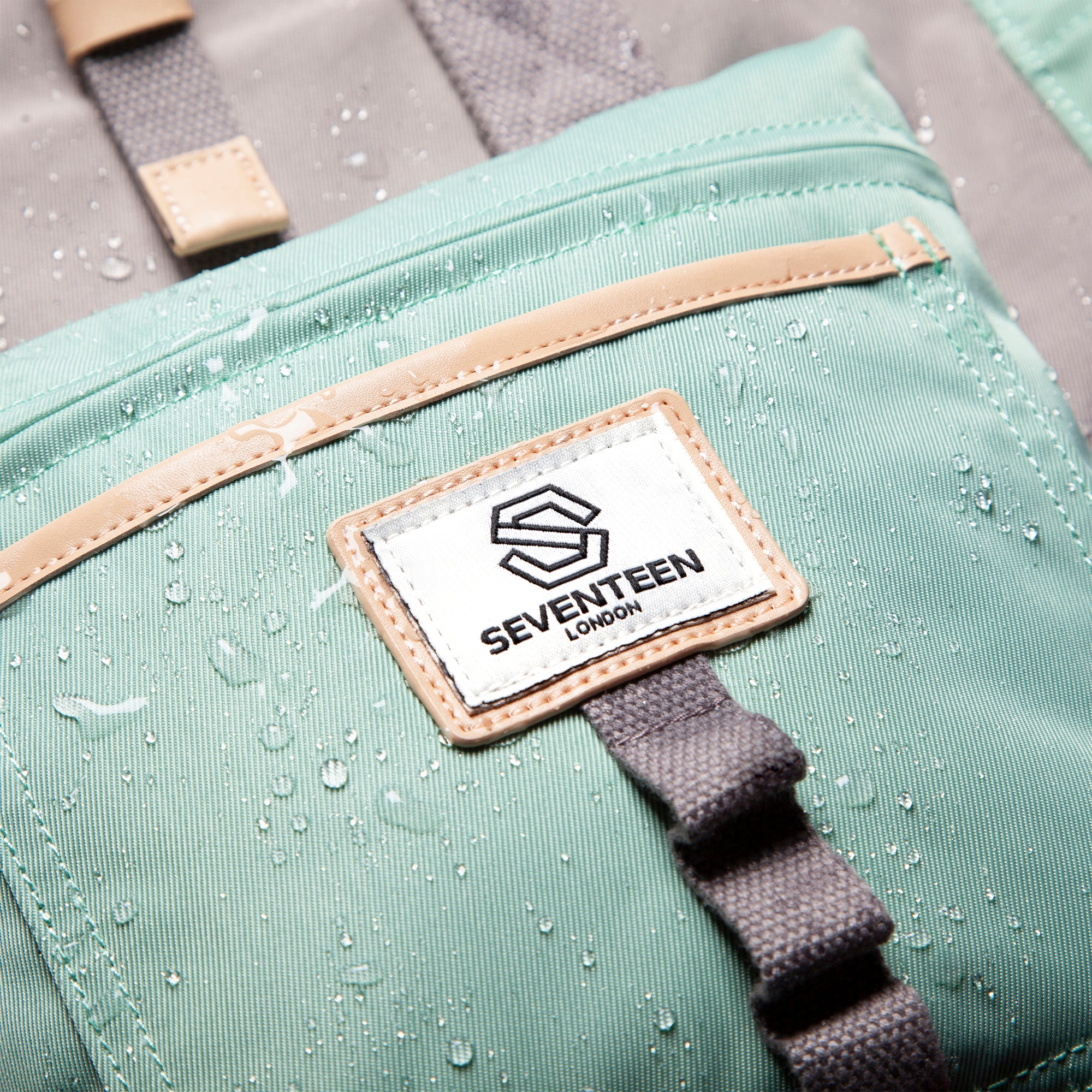 Canary Wharf Backpack-Backpack-17 London-Pastel Green/Grey-SchoolBagsAndStuff