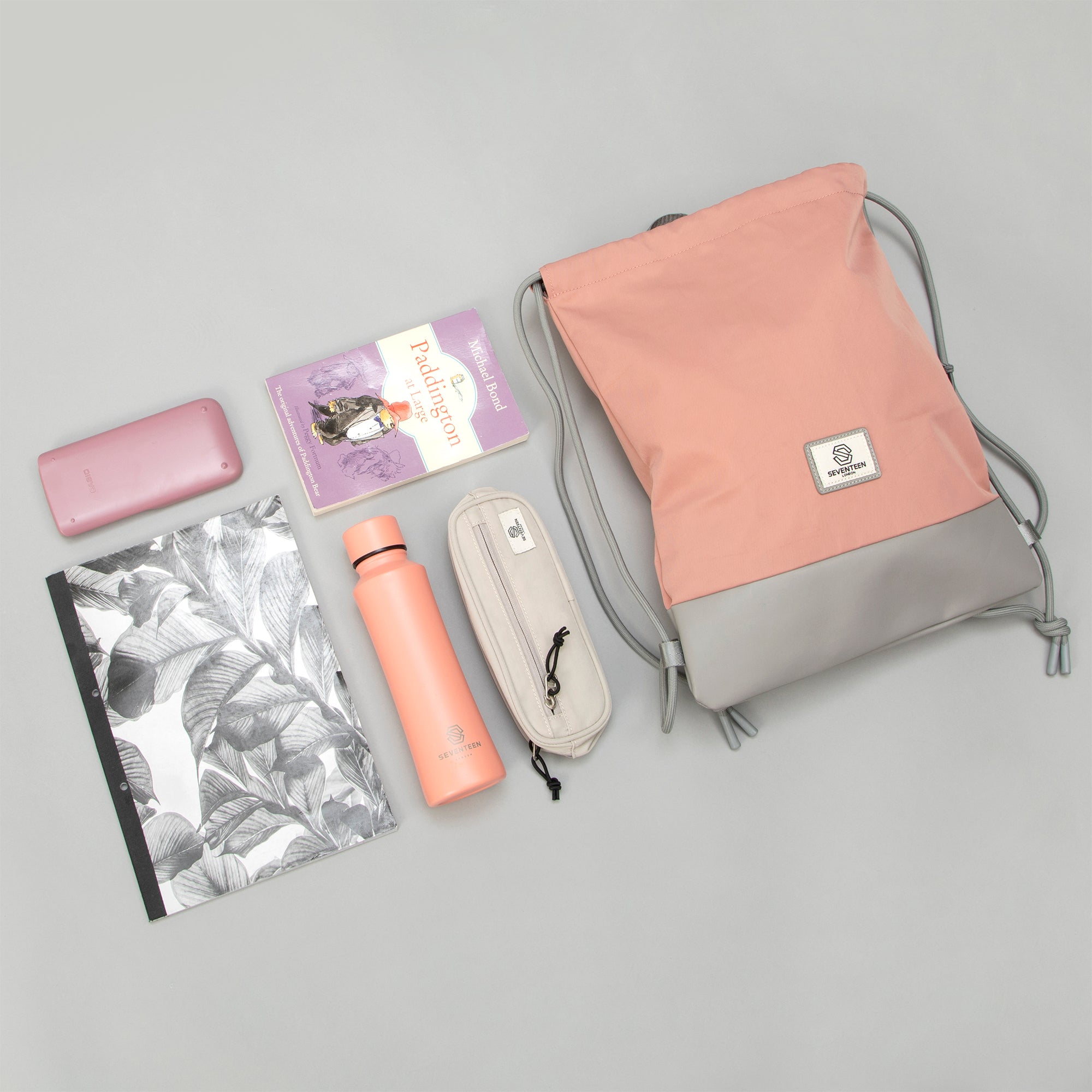 Greenwich Drawstring Bag-Drawstring Bag-17 London-Pink-SchoolBagsAndStuff