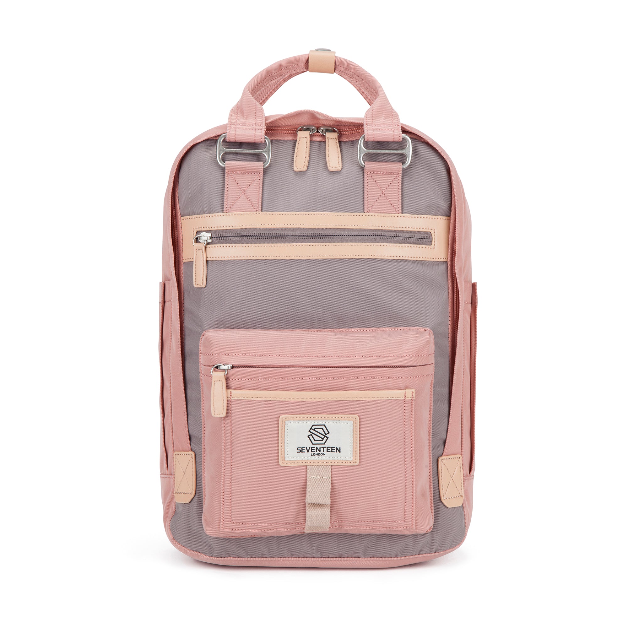 Wimbledon Backpack-Backpack-17 London-Pink/Grey-SchoolBagsAndStuff