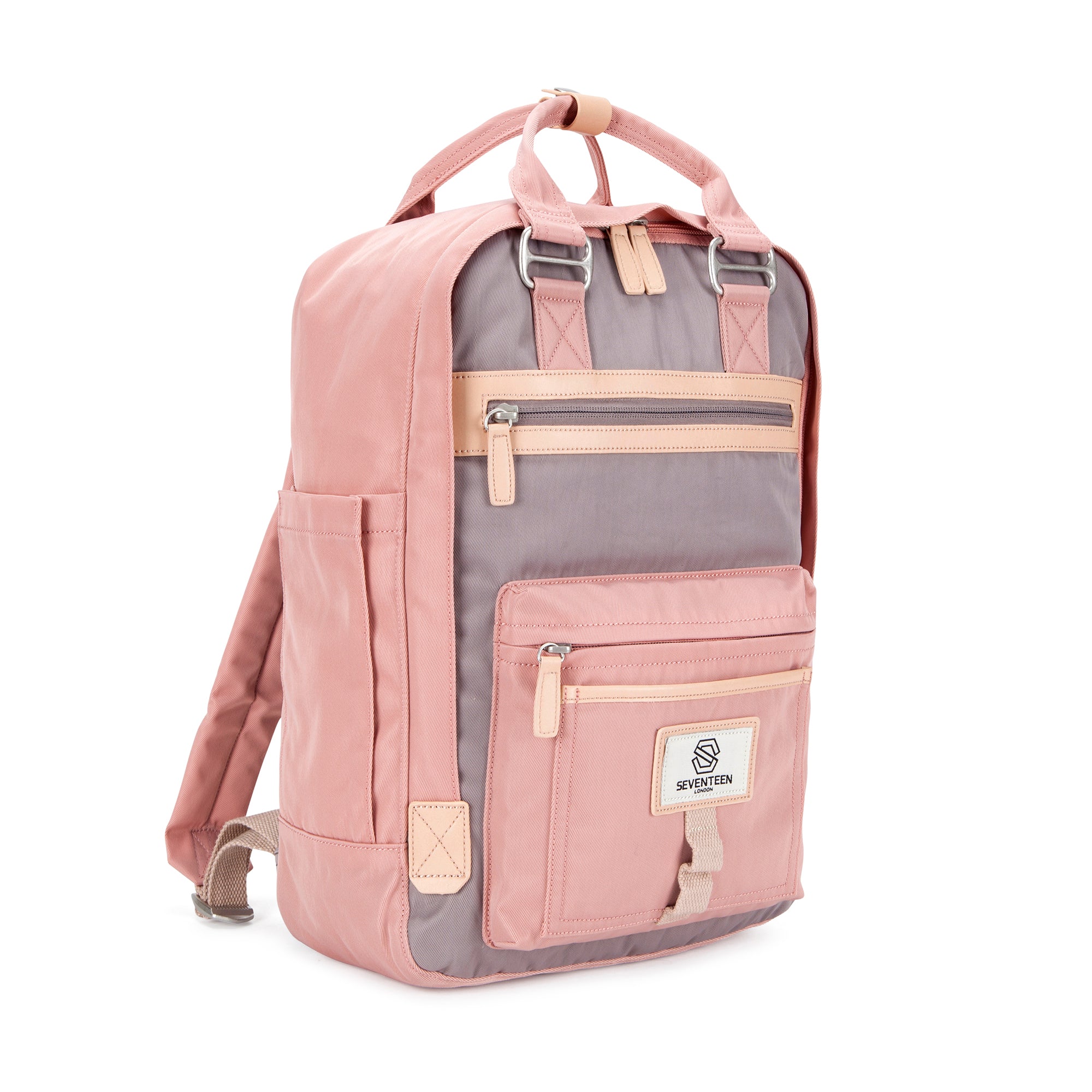 Wimbledon Backpack-Backpack-17 London-Pink/Grey-SchoolBagsAndStuff