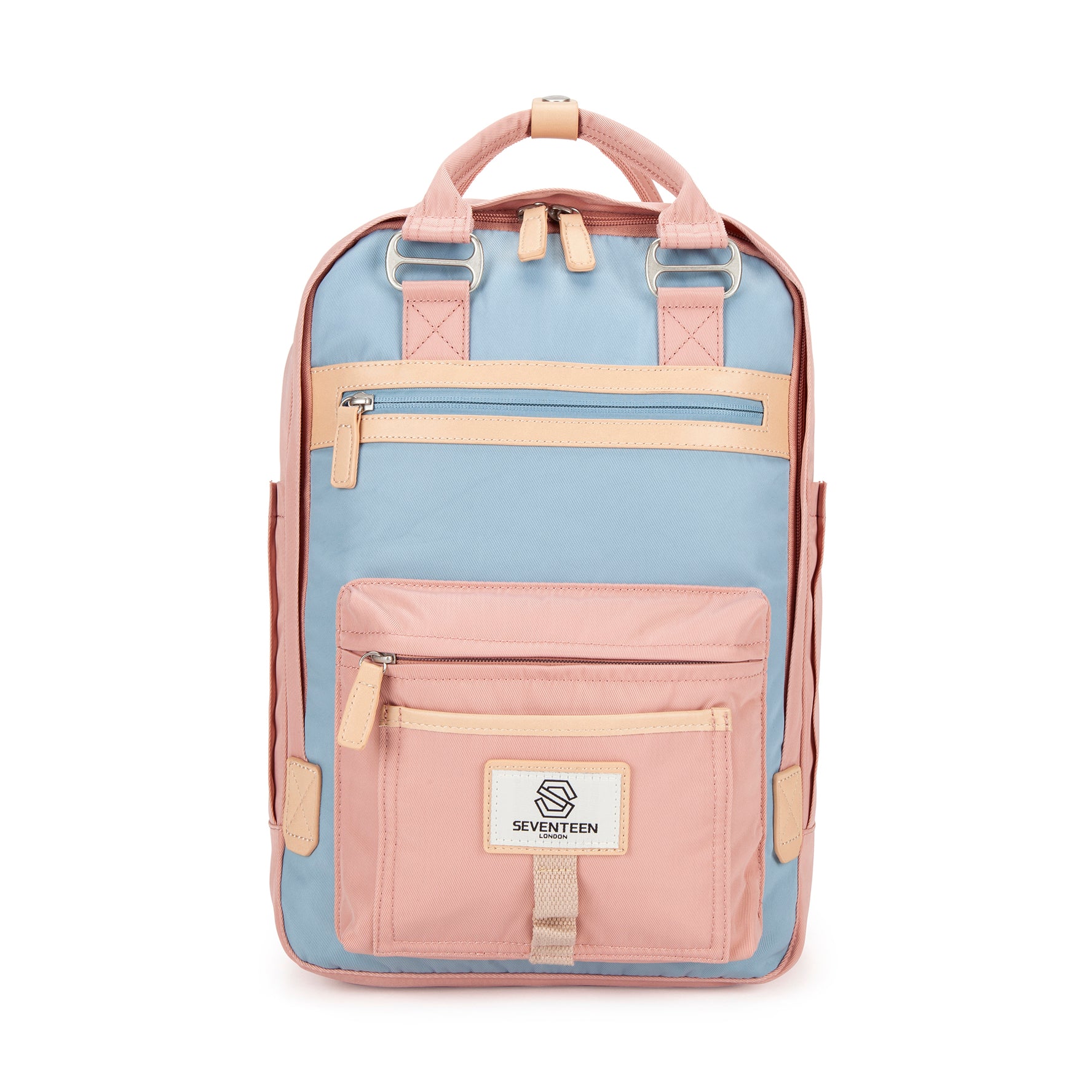Wimbledon Backpack-Backpack-17 London-Pink/Light Blue-SchoolBagsAndStuff