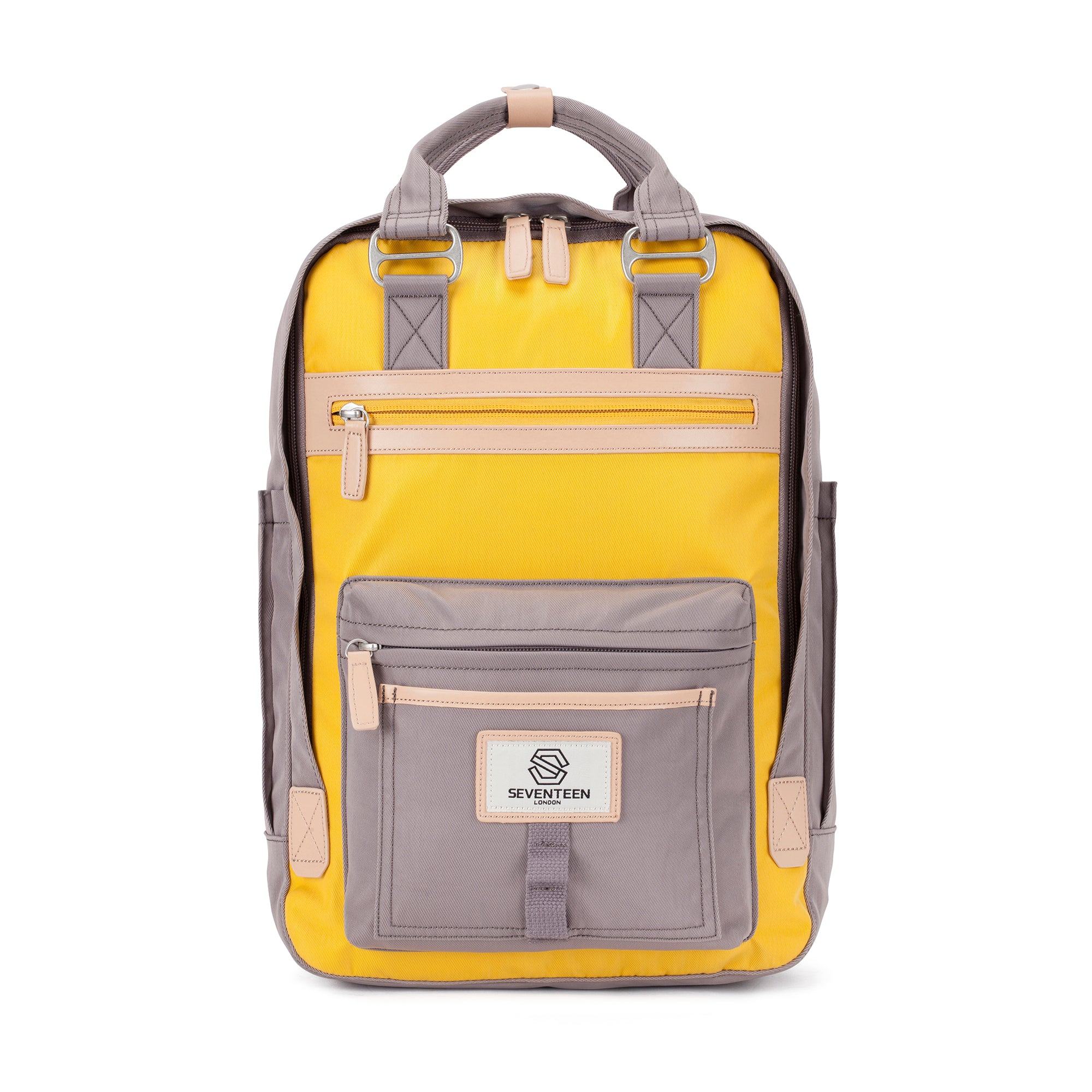 Wimbledon Backpack-Backpack-17 London-Grey/Yellow-SchoolBagsAndStuff