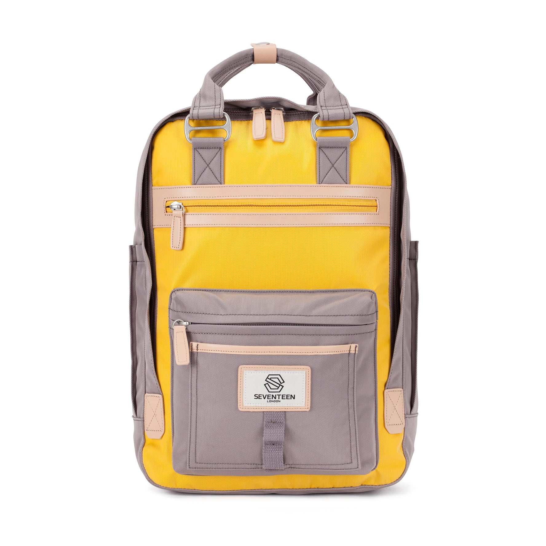 Wimbledon Backpack-Backpack-17 London-Grey/Yellow-SchoolBagsAndStuff