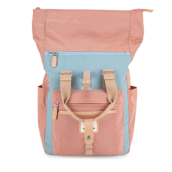 Canary Wharf Backpack-Backpack-17 London-Pink/Light Blue-SchoolBagsAndStuff