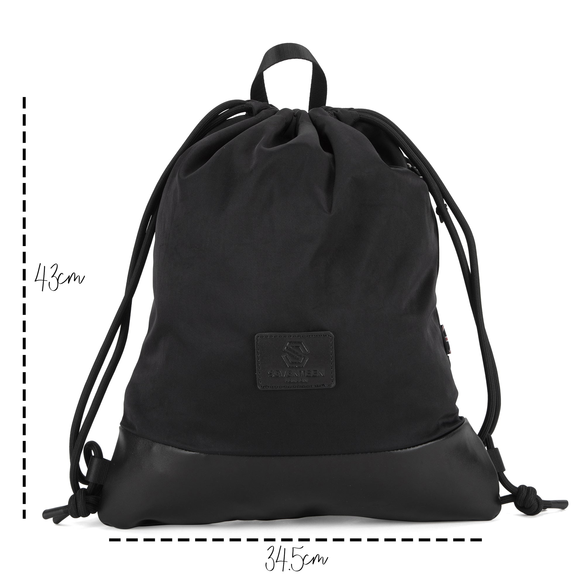 Greenwich Drawstring Bag-Drawstring Bag-17 London-Black/Black-SchoolBagsAndStuff