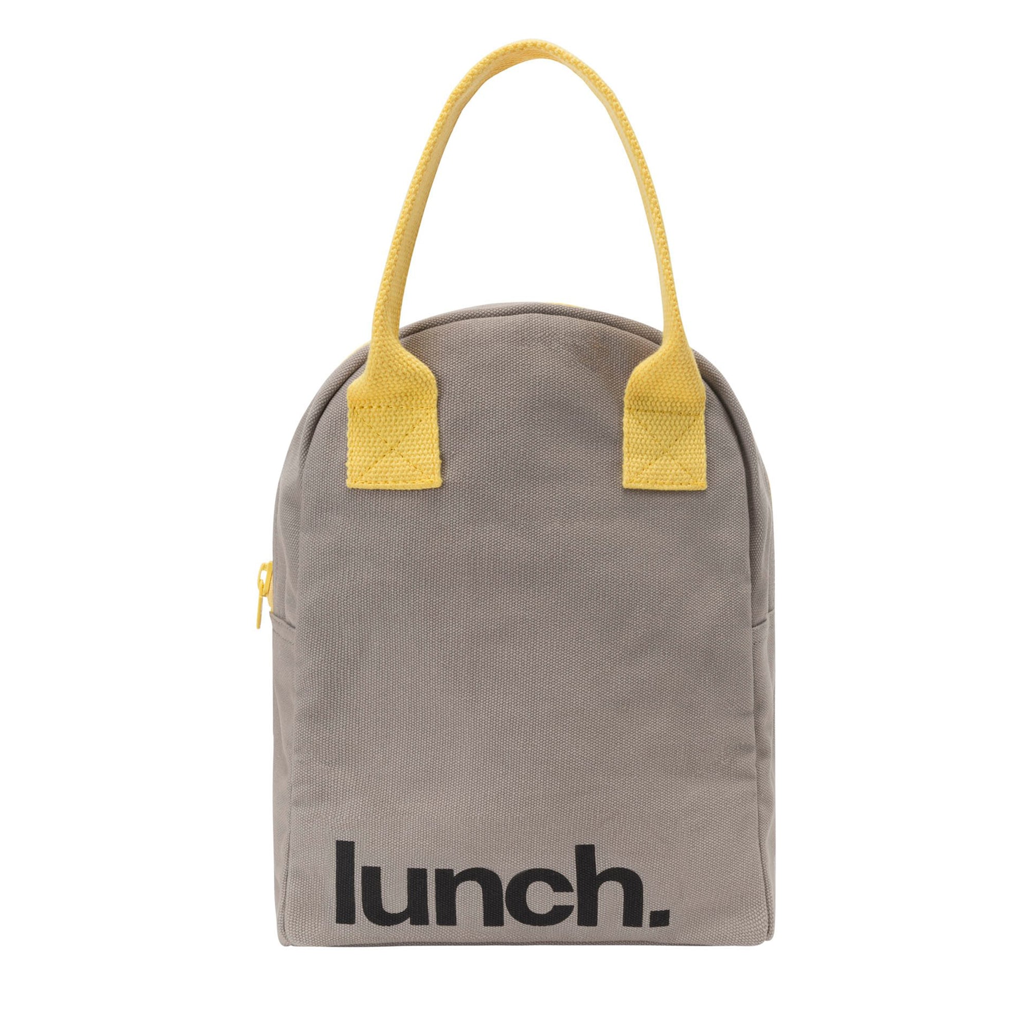 FLUF Zipper Lunch Bag LUNCH Grey Yellow ZLU LUG 03