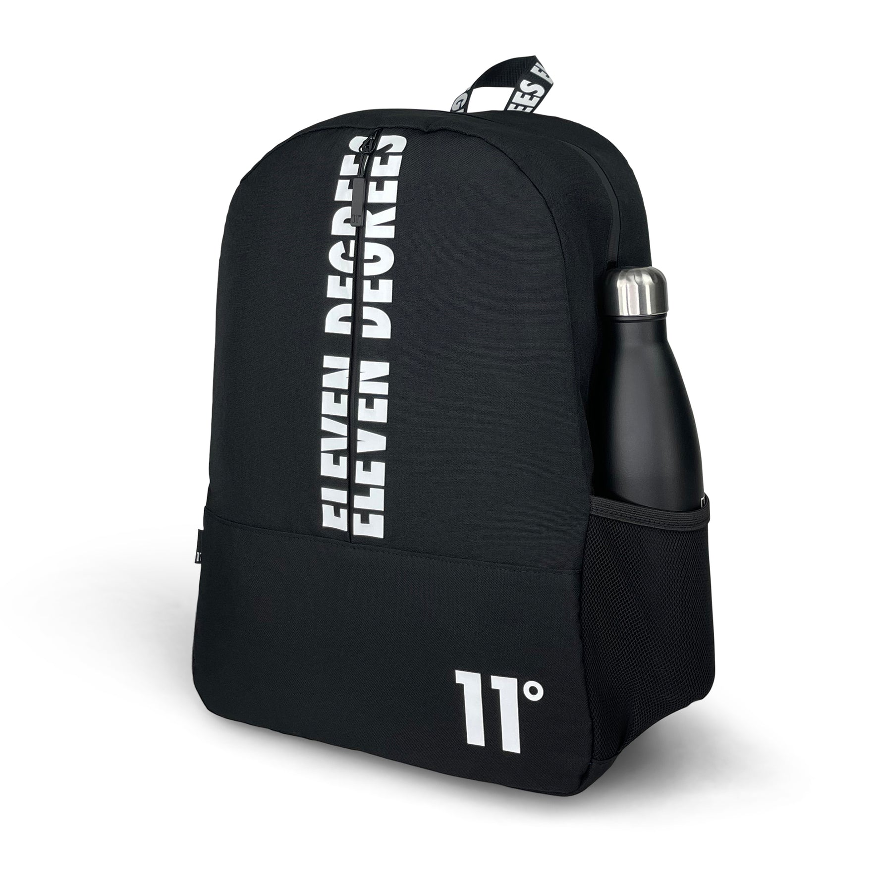 Printed Front Backpack-Backpack-11 Degrees-Black-SchoolBagsAndStuff