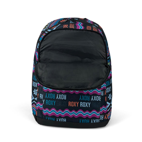 Here You Are Printed Backpack-Backpack-Roxy-Anthracite Word Up KVJ9-SchoolBagsAndStuff