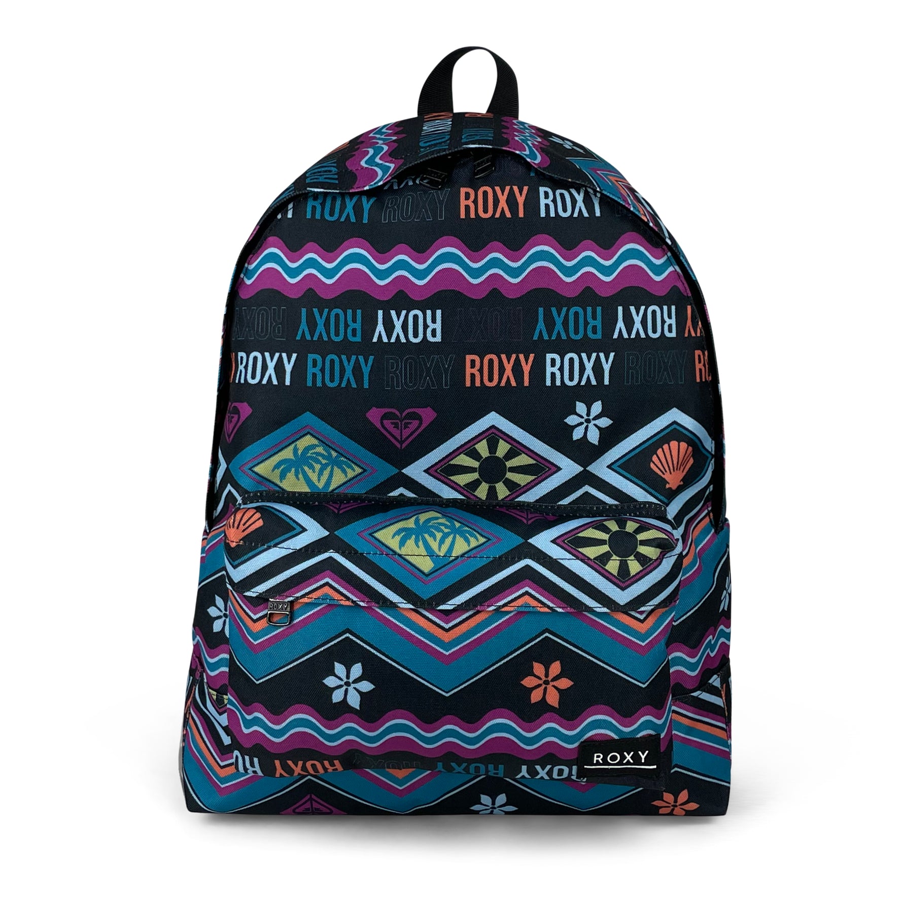 Sugar Baby Printed Backpack-Backpack-Roxy-Anthracite Word Up KVJ9-SchoolBagsAndStuff