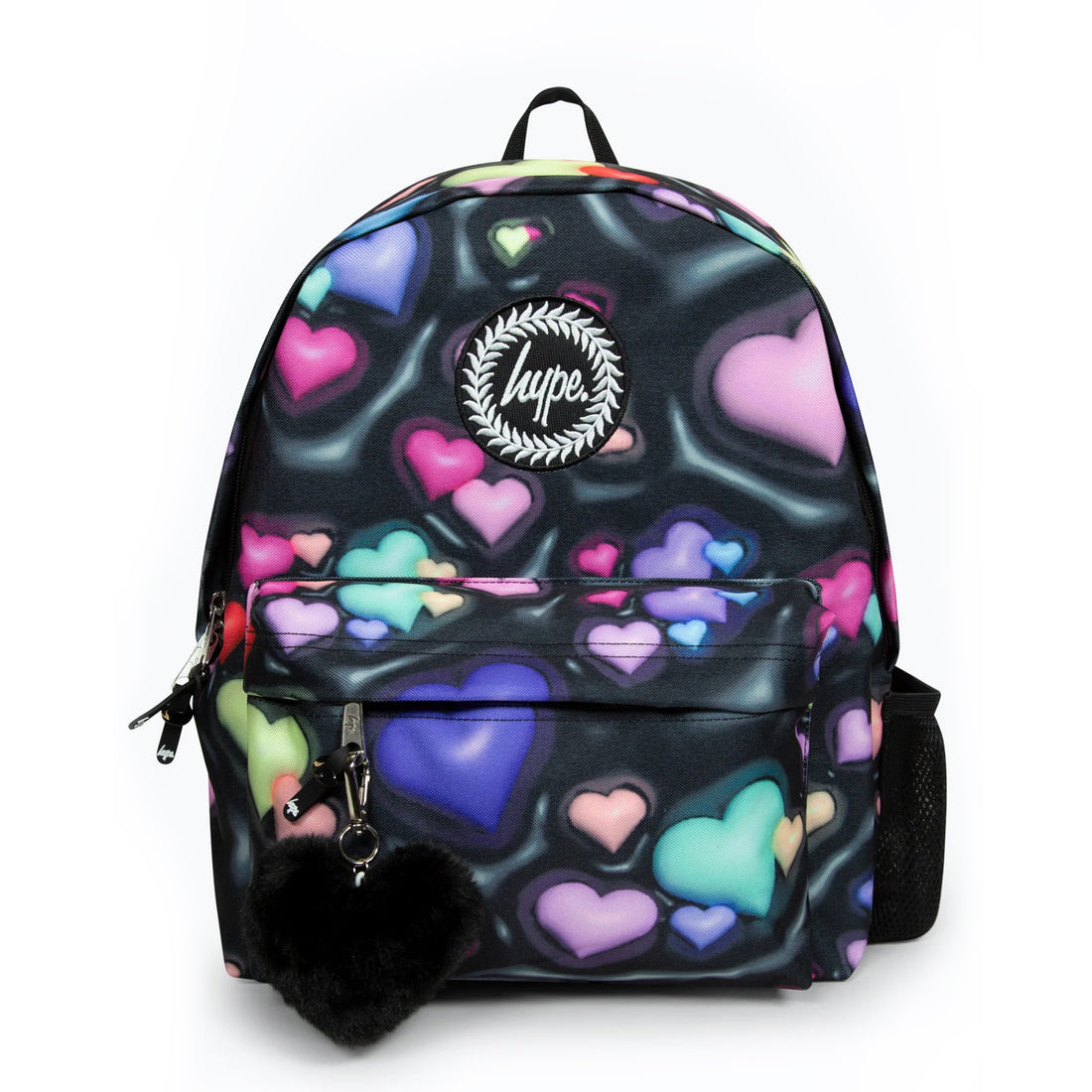 Black 3D Hearts Backpack 18L