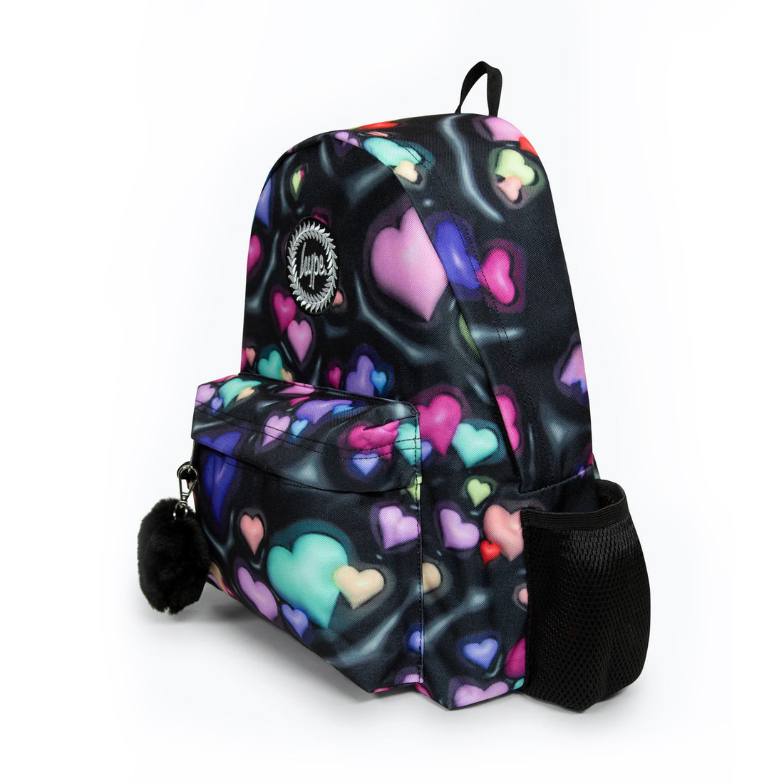 Black 3D Hearts Backpack 18L