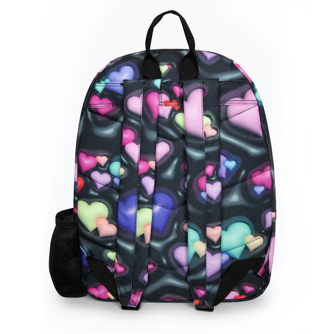 Black 3D Hearts Backpack 18L