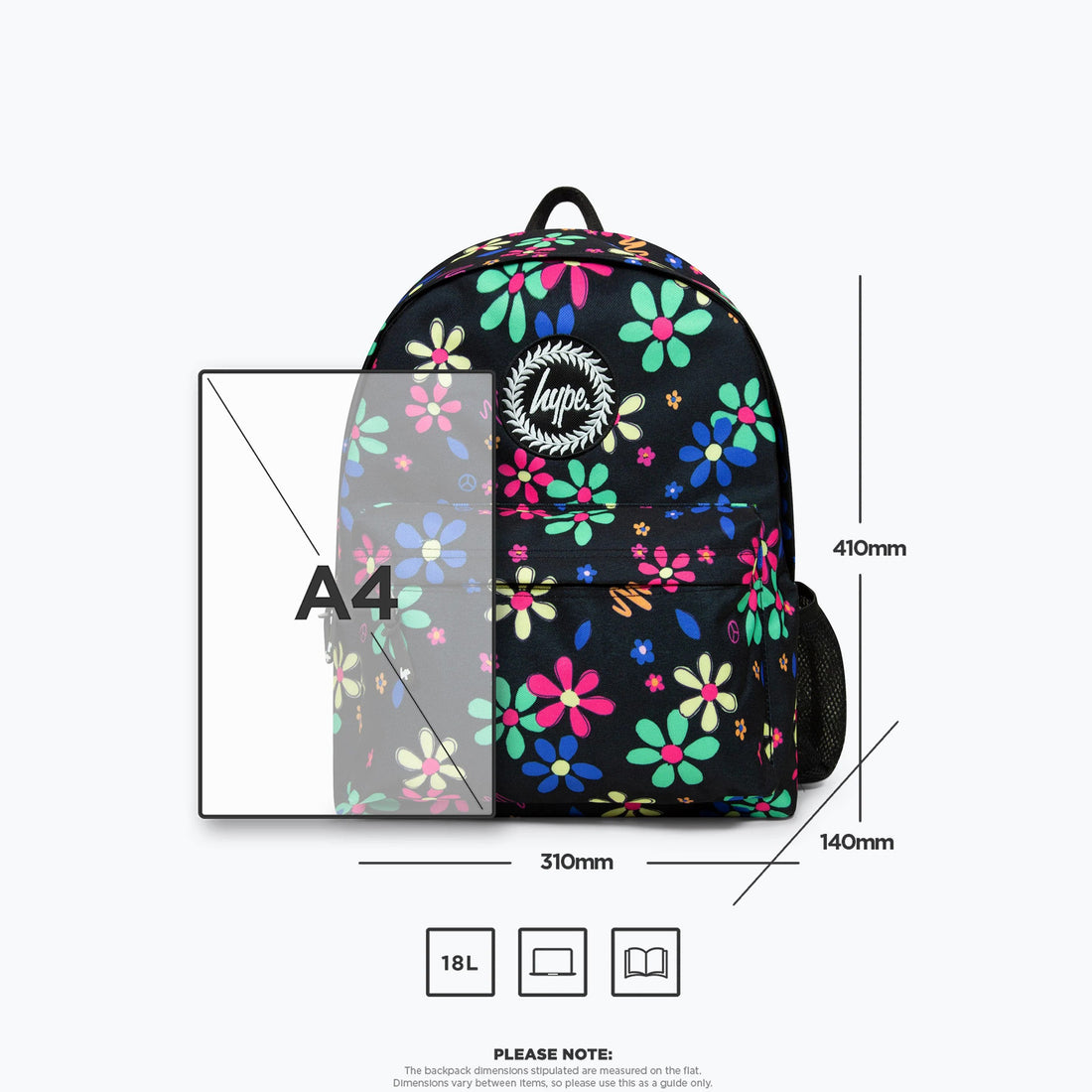 Hand Drawn Floral Backpack 18L