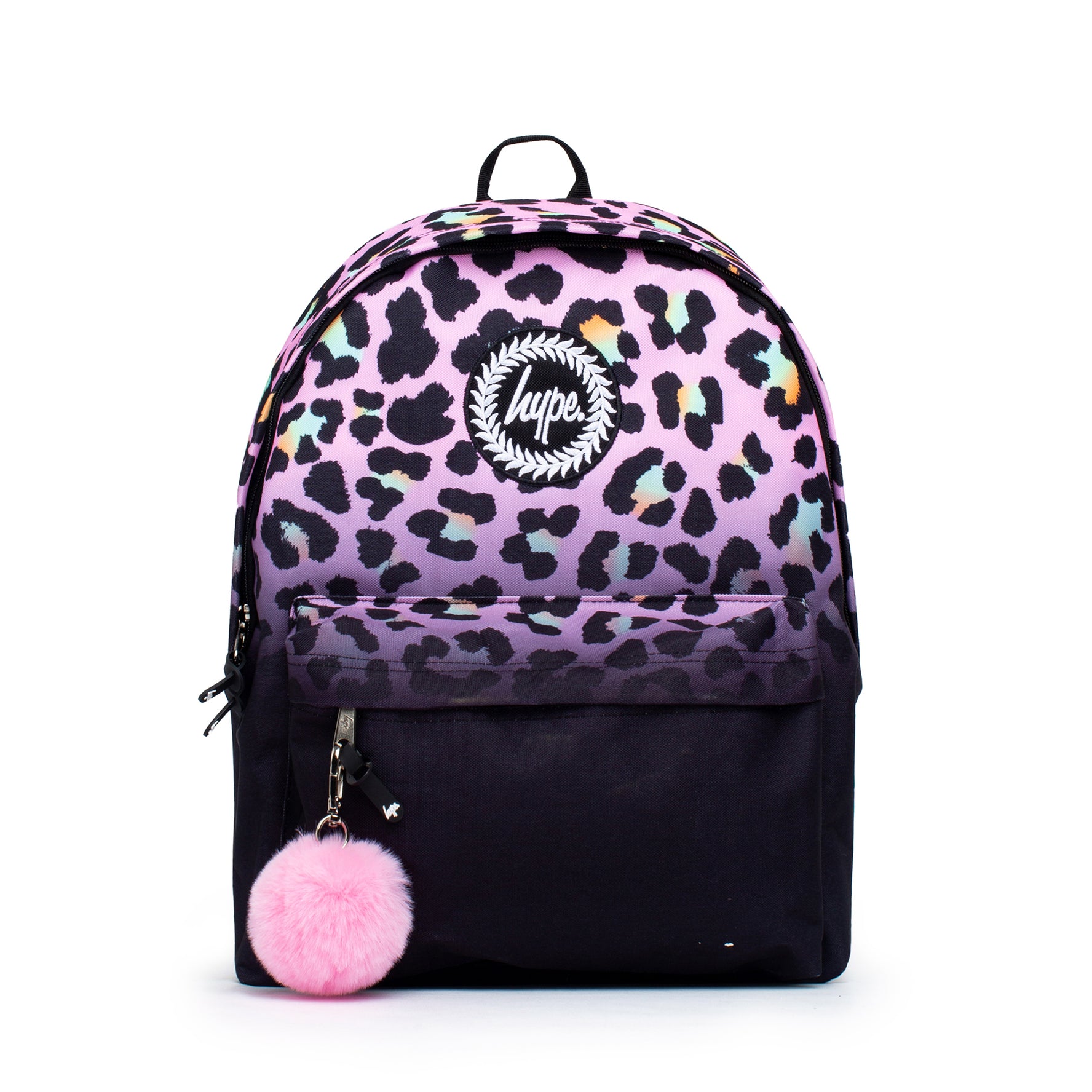 Disco Leopard Fade Backpack-Backpack-Hype-Pink/Black-SchoolBagsAndStuff