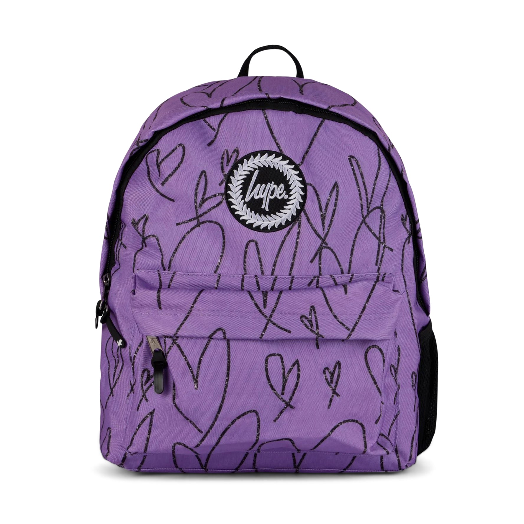 Purple Scribble Hearts Backpack 18L