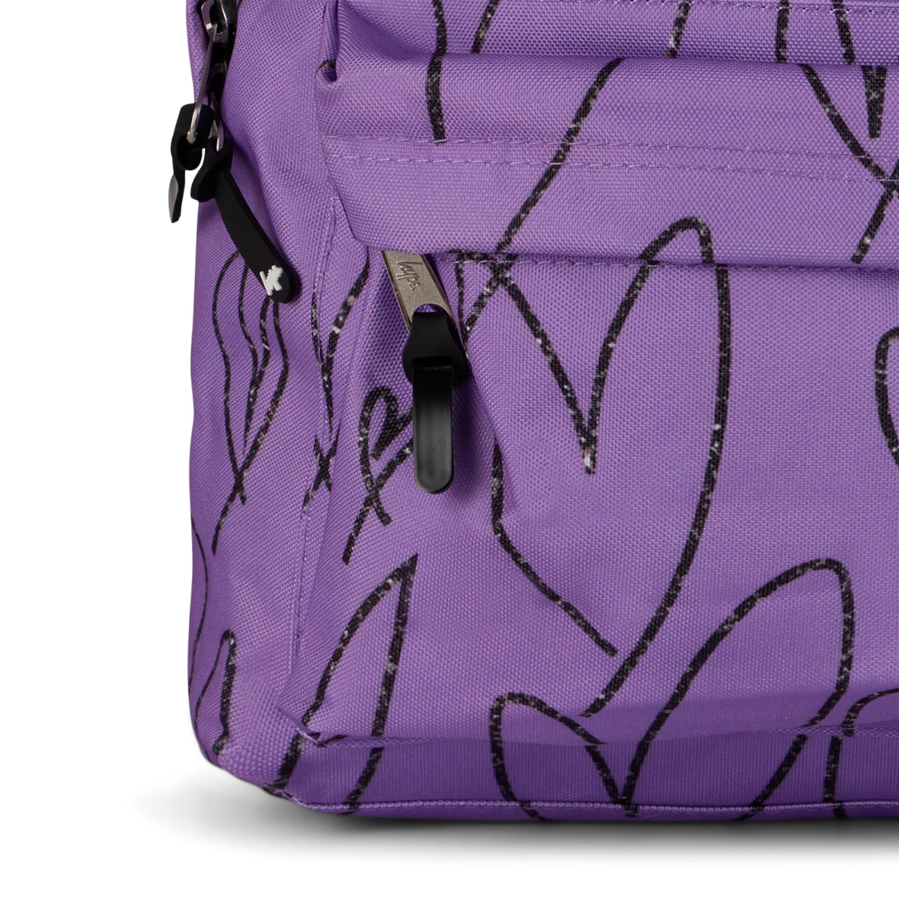 Purple Scribble Hearts Backpack 18L