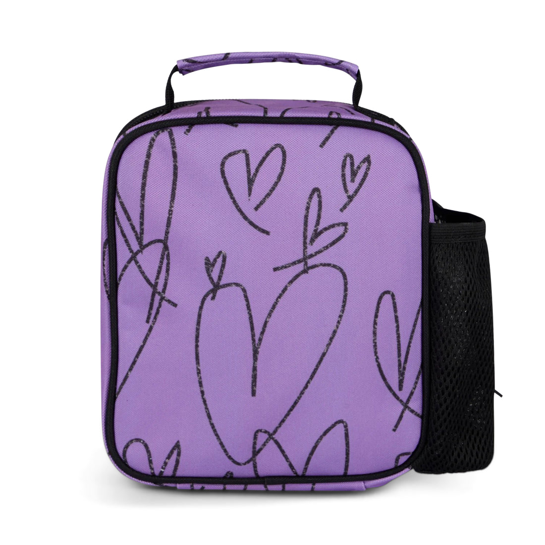 Purple Scribble Hearts Lunch Box