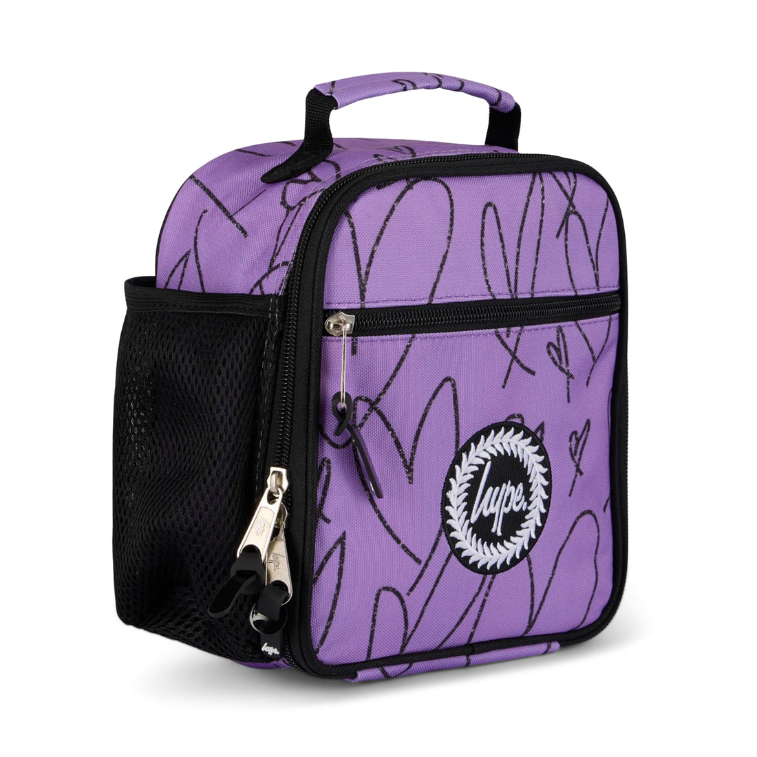 Purple Scribble Hearts Lunch Box