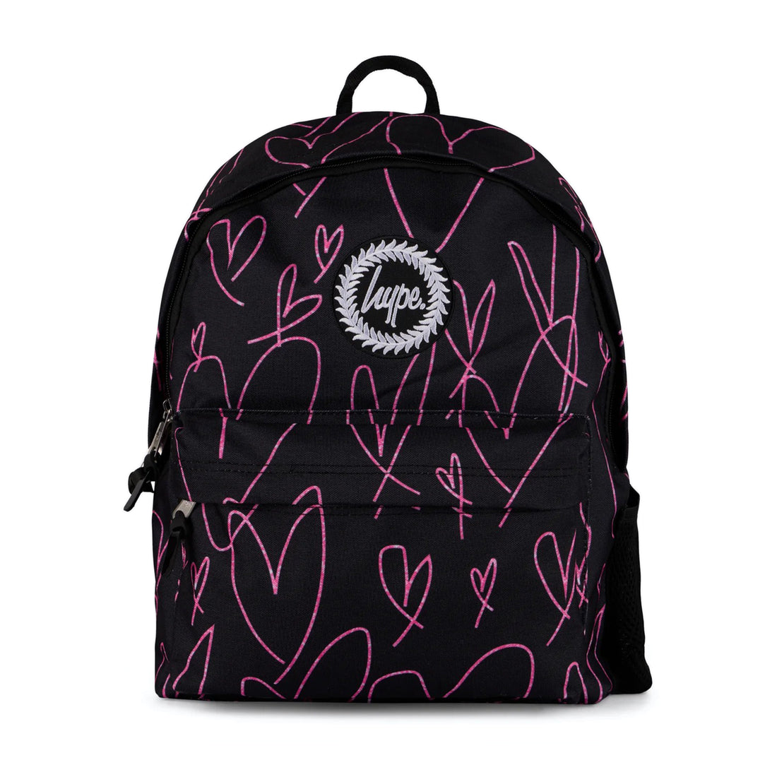 HYPE Backpack 18L Black/Pink Glitter Scribble Hearts ZSLR-316