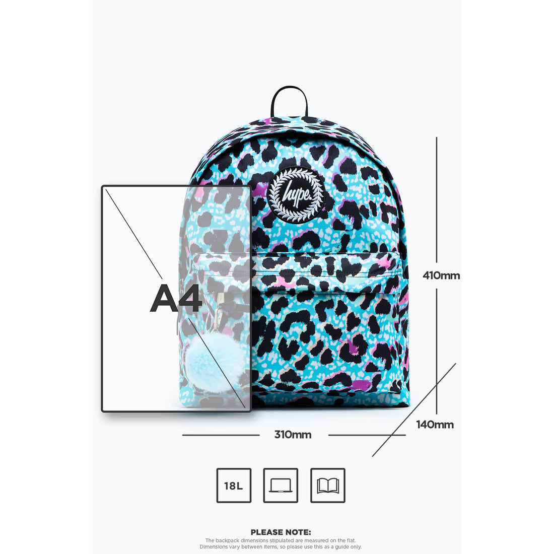 Blue Ice Leopard Backpack-Backpack-Hype-Multi-SchoolBagsAndStuff