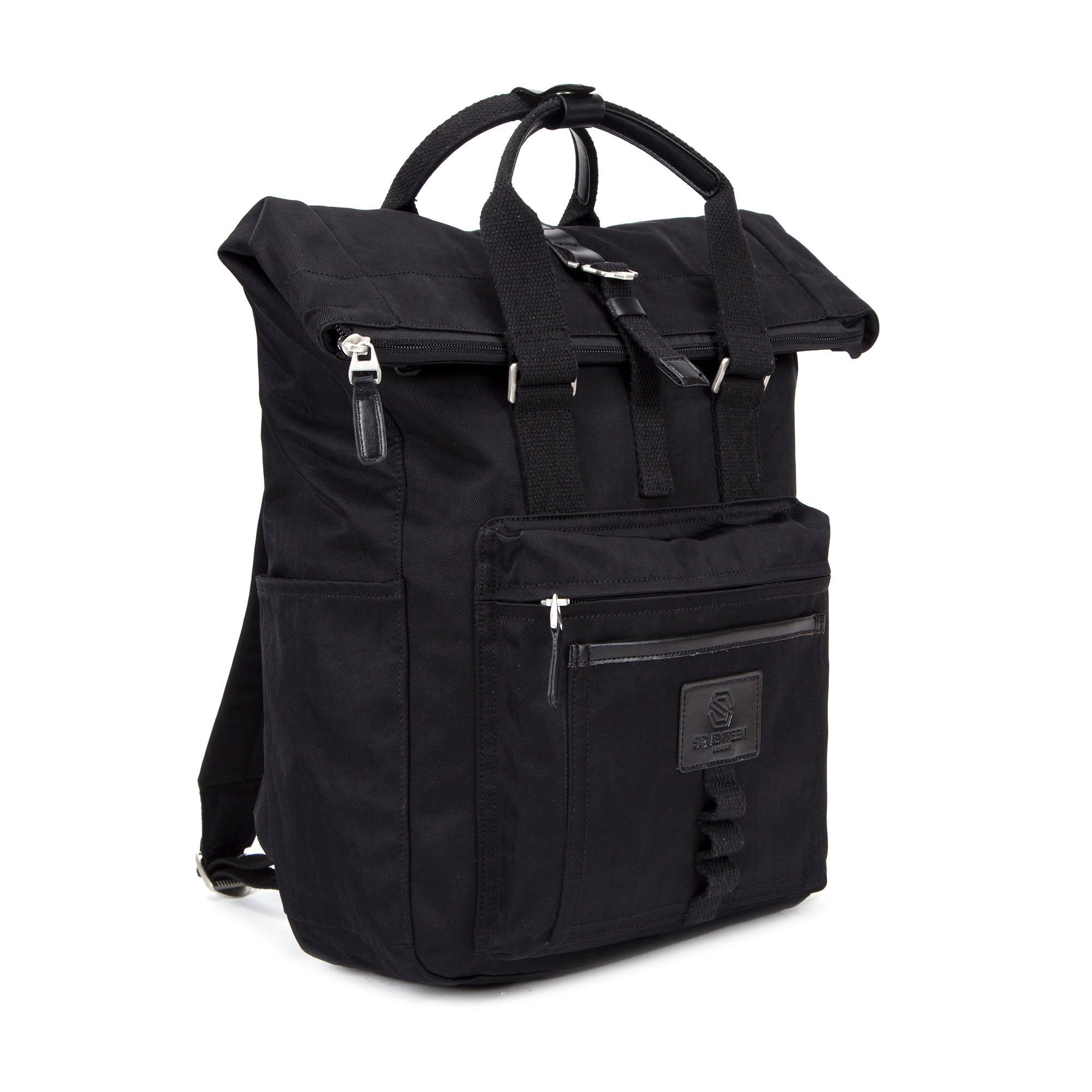 Canary Wharf Backpack-Backpack-17 London-Black/Black-SchoolBagsAndStuff