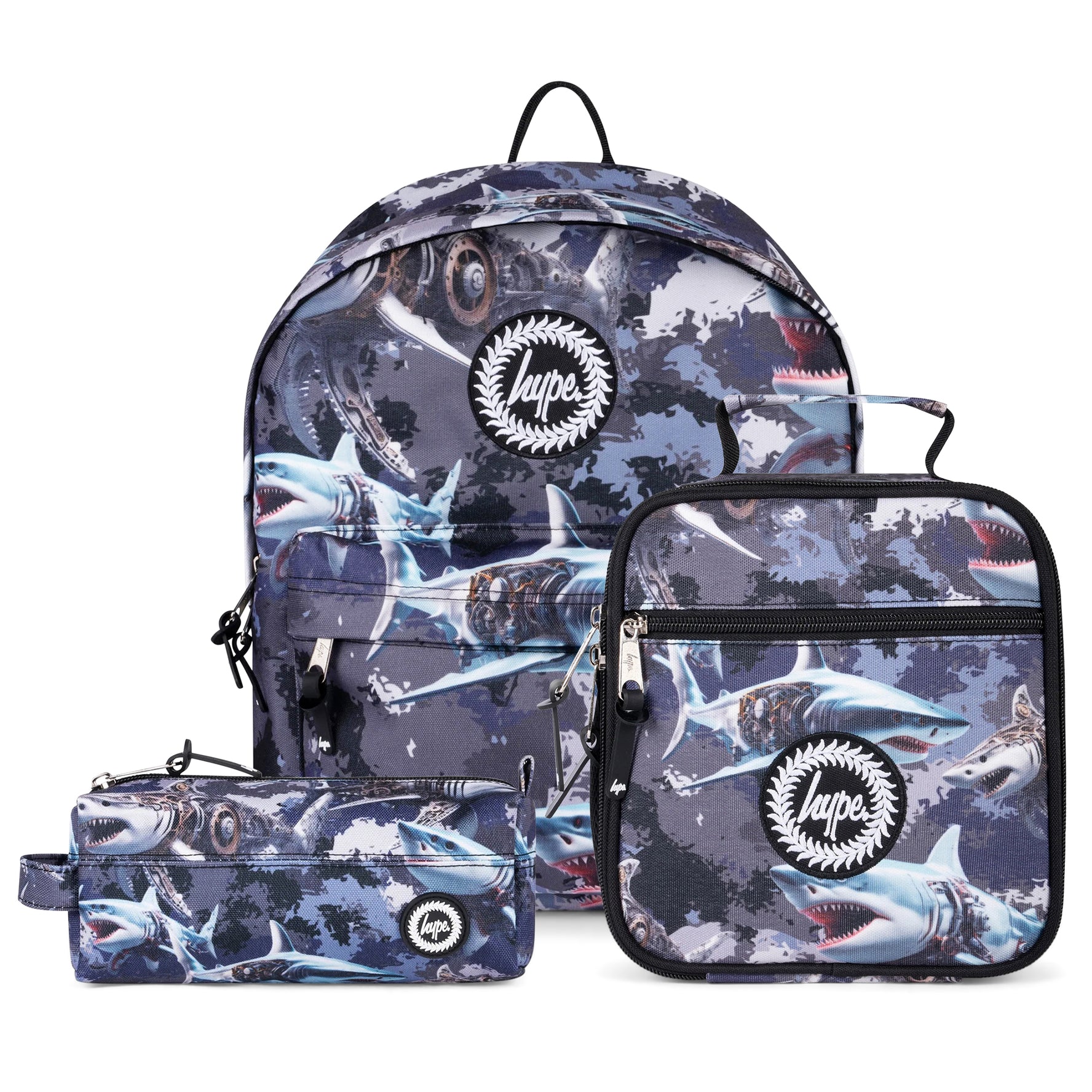 Grey Mech Sharks Backpack SET