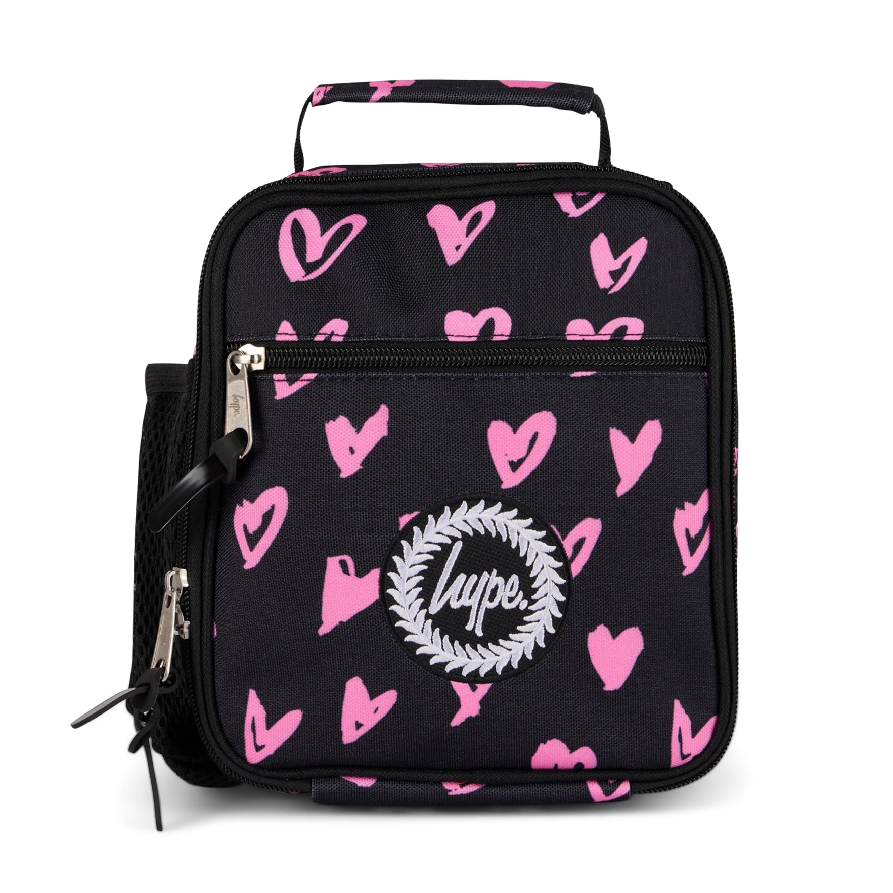 Black/Pink Scribble Hearts Lunch Box