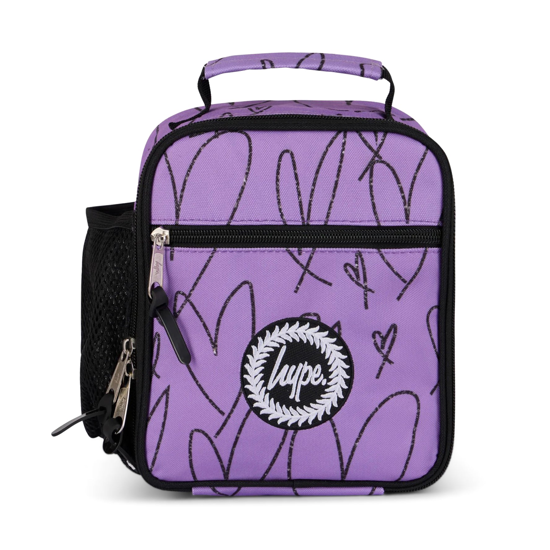 Purple Scribble Hearts Lunch Box