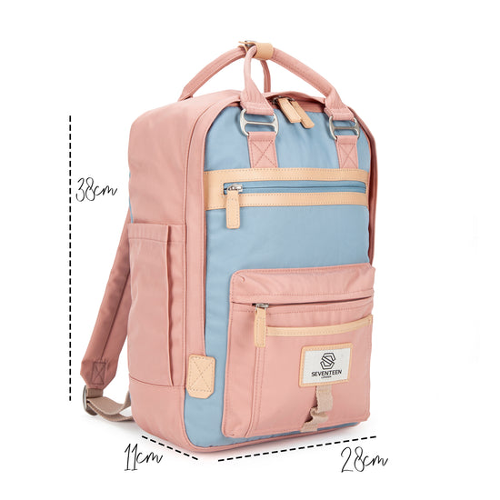 Wimbledon Backpack-Backpack-17 London-Pink/Light Blue-SchoolBagsAndStuff